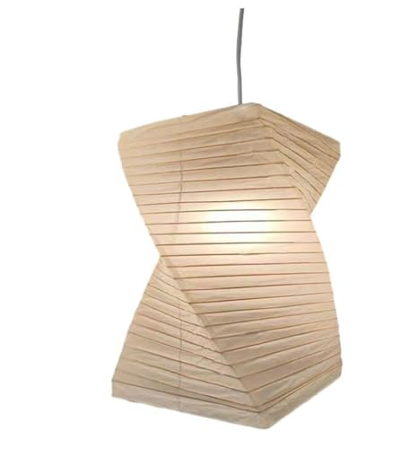 SXYSXYSXY Japanischer Stil Vintage Pendelleuchte Reispapier Lampe Minimalismus Esszimmerlampe Kreatives Design Schlafzimmer Hängeleuchte E27 Wohnzimmer Loft Restaurant Ø30*47cm von SXYSXYSXY