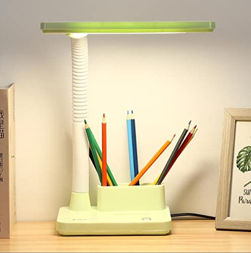 SXYSXYSXY LED Kinder Schreibtischlampe DREI-Farben-Dimming Augenschutz Lampe Tischlampe Leselampe Schlafzimmer Nachttischlampe Button Switch büro Schüler Kinder Schreibtischlampe,Grün von SXYSXYSXY