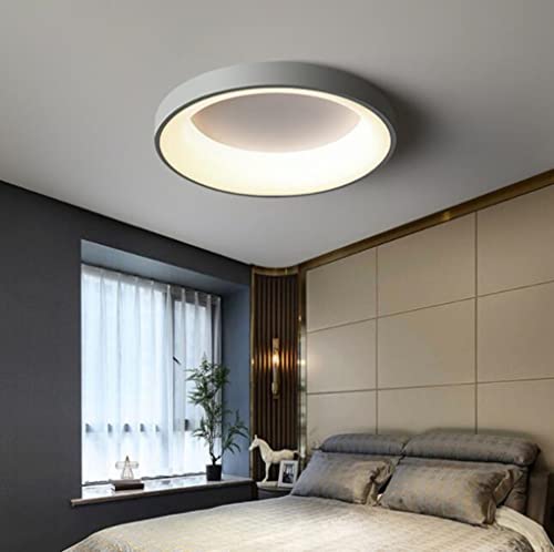 SXYSXYSXY LED Moderne Dimmbar Deckenleuchten Rund Schlafzimmer Deckenleuchte Grau Minimalismus Wohnzimmer Esszimmer Büro Studie Deckenlampe mit Fernbedienung 3000K - 6000K Designer-Lampe von SXYSXYSXY