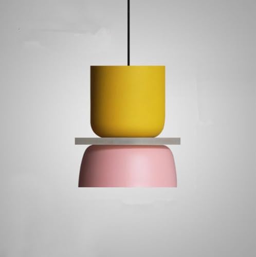 SXYSXYSXY LED Nordic Macaron Hängeleuchten Esstischlampe Kreatives Design Metall Nachttisch Schlafzimmer Hängelampe Modern Minimalismus Pendellampe Für Küche E27,A von SXYSXYSXY