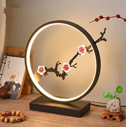 SXYSXYSXY LED Tischlampe Moderne Runde Nachtlicht Warmes Licht 3000K 3000K Tischleuchte Nordic Dekorative Nachttischlampe für Schalfzimmer Wohnzimmer Hotel Café Kinderzimmer 30 * 33CM,A von SXYSXYSXY
