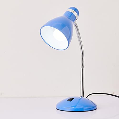 SXYSXYSXY Metall Schreibtischlampe Kinder Retro Tischlampe für E27 LED Glühbirne Verstellbare mit Schalter Augenfreundliche Leselampe Nachttischlampe für Kinder Arbeitszimmer Schlafzimmer,Blau von SXYSXYSXY