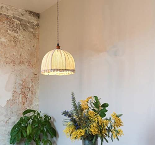 SXYSXYSXY Minimalismus Stoff Hängelampe Japanischer Stil Esszimmerlampe Holz Modern Design Nordisch Pendellampe Kronleuchte Flur Küche Schlafzimmer Nachttisch Deckenleuchte 30 * 21cm von SXYSXYSXY