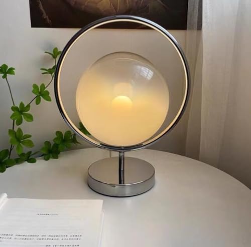 SXYSXYSXY Modern Glaskugel Tischlampe Weltraumzeitalter Schlafzimmer Nachttischlampe Kreatives Design gefedert Tischleuchte Dekorativ Wohnzimmer Arbeitszimmer Hotel E27 28 * 36cm von SXYSXYSXY