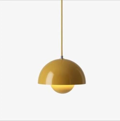 SXYSXYSXY Modern Nordic Hängelampe Nachttisch Pendelleuchte Minimalismus Esszimmerlampe Hängeleuchten Deckenleuchte E27 Für Schlafzimmer Wohnzimmer Ø23*16cm,Gelb, 65833037-YELLOW von SXYSXYSXY