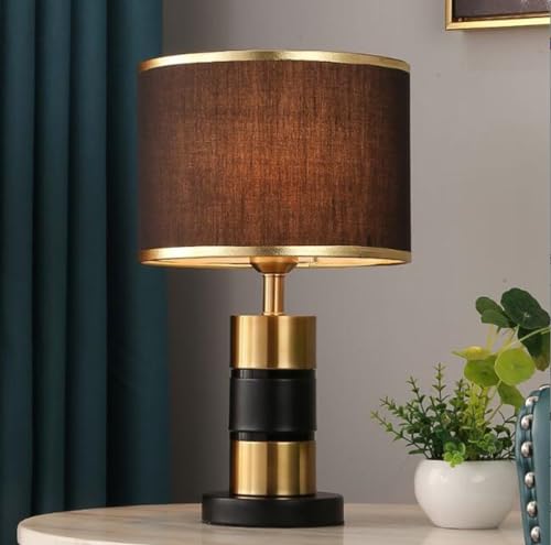 SXYSXYSXY Nachttischlampe Moderne Tischlampe Nordic Einfache dekorative Tischlampen Amerikanischen Land Stil Tischleuchte Vintage Stoffschirm E27 Wohn- & Schlafzimmer Hotel,D von SXYSXYSXY