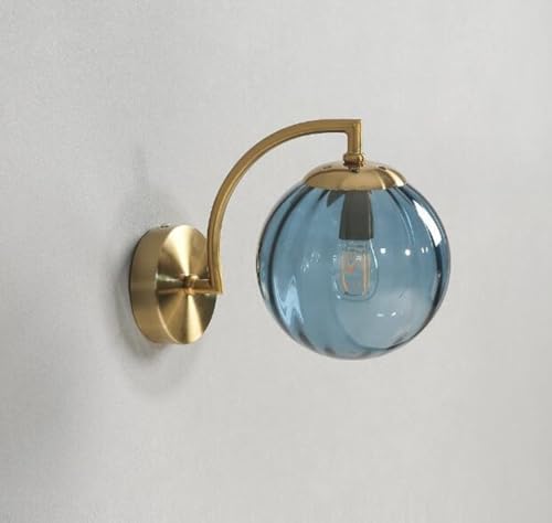 SXYSXYSXY Nordic Minimalismus Wandleuchte Modern Glas Wandlampe Innen Schlafzimmer Nachttisch Wandbeleuchtung für Wohnzimmer Treppenhaus Flur E14 15cm,Blau SXYSXYSXY Nordic Minimalismus Wandleuchte Modern Glas Wandlampe Innen Schlafzimmer Nachttisch Wandbeleuchtung für Wohnzimmer Treppenhaus Flur E14 15cm,Blau von SXYSXYSXY