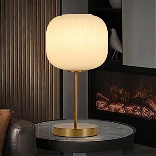SXYSXYSXY Nordisch Glas Tischlampe Modern Schlafzimmer Nachttischlampe Dekorative Tischleuchte Vintage Nachtlicht Kreatives Design E27*1 Schreibtischlampe für Wohnzimmer Hotel Café Max 40W Ø20*40cm von SXYSXYSXY