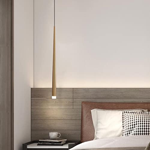 SXYSXYSXY Nordisch Minimalismus Hängelampe LED Modern Design 5W Dimmbar Pendelleuchte 3000K/4500K/6000K Schlafzimmer Nachttisch Pendellampe Kronleuchte Flur Esszimmer Küche Ø3*55cm,Gold SXYSXYSXY Nordisch Minimalismus Hängelampe LED Modern Design 5W Dimmbar Pendelleuchte 3000K/4500K/6000K Schlafzimmer Nachttisch Pendellampe Kronleuchte Flur Esszimmer Küche Ø3*55cm,Gold von SXYSXYSXY