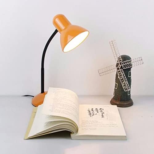SXYSXYSXY Retro Metall Schreibtischlampe Augenfreundliche Kinder Leselampe Tischlampe für E27 LED Glühbirne Verstellbare mit Schalter Nachttischlampe für Kinder Arbeitszimmer Schlafzimmer,Orange von SXYSXYSXY