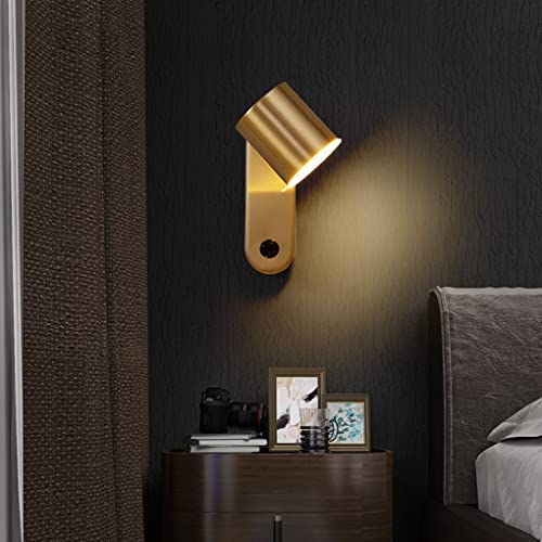 SXYSXYSXY LED Dimmbar Wandleuchte mit Schalter Leselampe 7W Wand Nachttischlampe Modern Drehbar 3000K/4500K/6000K Kupfer Wandleselampe Schlafzimmer Büro Hotels Esszimmer Wohnzimmer,Gold SXYSXYSXY LED Dimmbar Wandleuchte mit Schalter Leselampe 7W Wand Nachttischlampe Modern Drehbar 3000K/4500K/6000K Kupfer Wandleselampe Schlafzimmer Büro Hotels Esszimmer Wohnzimmer,Gold von SXYSXYSXY