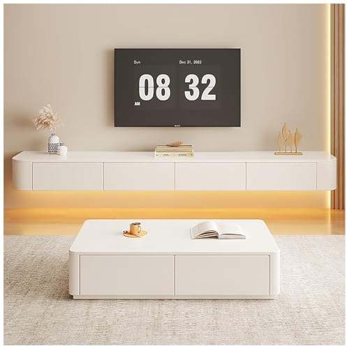 Schwebender TV-Ständer, Moderne Wandmontierte TV-Schrank-Medienkonsole, Entertainment-Center Mit Kabelmanagement, Für Wohnzimmer, Schlafzimmer(240x24x20cm) von SXYWC