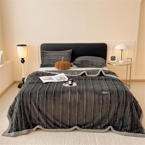 SXZAGZR Decke, Kuscheldecke Flauschig Decke Fleecedecke, Decke Couch Blanket, Decke Weich Sofaüberwurf, Weich Als Wohnzimmer Blanket Couchdecke Für Winter (Dunkelgrau,200 x 230 cm) von SXZAGZR