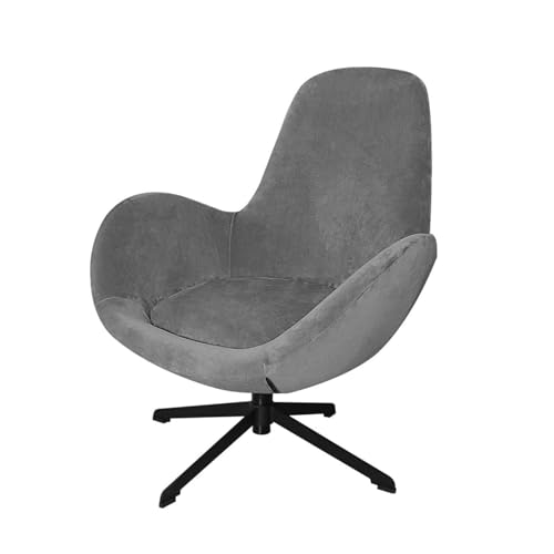 SXZAGZR Drehsesselbezug Mit Seitenarmen, Ohrensessel-Schonbezug, Drehbarer Eierschalen-Sesselbezug, Stretch-Spandex Schonbezug – Eierschalen-Design Gebogener Rückenlehne (Grau) von SXZAGZR