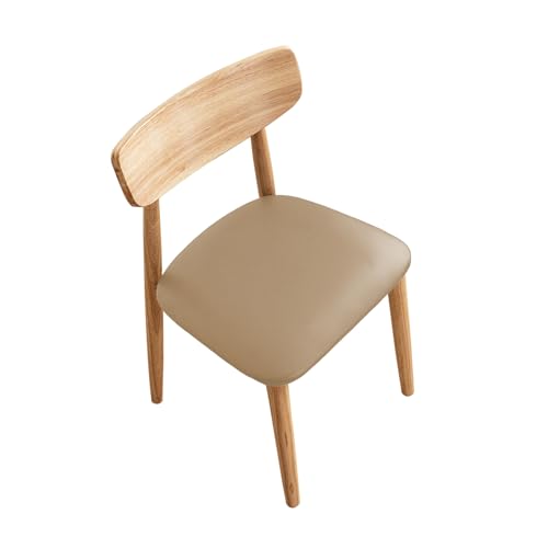 Stuhlhussen Esszimmerstuhl Sitzbezüge, PU Leder Stretch Sitzfläche Wasserdichter Sitzkissen, Für Esszimmer Küche Garten Büro Stuhlbezug (Mi Ka,Set von 6) von SXZAGZR