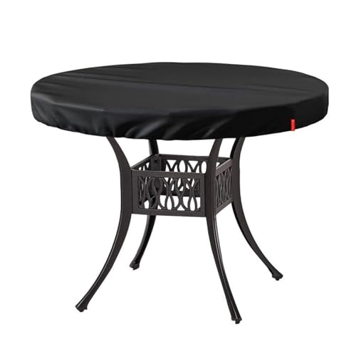 Wasserdichte Runde Gartentischabdeckung 600D Oxford-Gewebe UV-beständig Windfest Mit Zugband Für Terrasse Gartenmöbel (114.3cm Durchmesser) von SXZAGZR