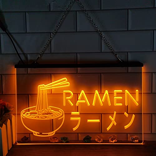 SY XIONGDI Ramen Japanese Noodles Shop Display LED Neon Signs Home Decor Wall Bedroom 3D Carving (Orange,40x30cm) von SY XIONGDI