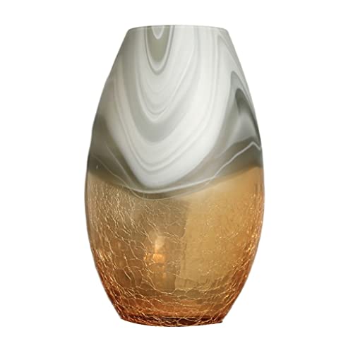 SYALEO Vase Dekorative Gemalte Glasvase Kreative Eisrissdekoration Mode Terrarium Container Kunsthandwerk Wohnzimmer Home Vases Decor Kreative Blumenvase (Color : Multi-Colored, Größe : 20x30cm) von SYALEO