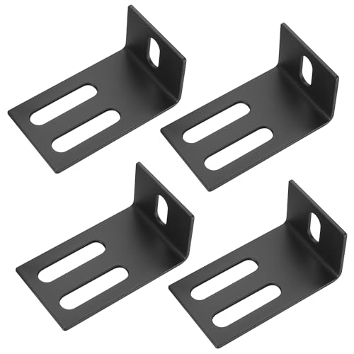 4 STK Winkelverbinder, Metallwinkel 90 Grad, Schwerlast Lochplattenwinkel mit 3 Langloch, Verstellwinkel Befestigungswinkel 90 Grad, Möbel Eckwinkel Lochwinkel Klammer Halter, 115 x 52 x 68 mm von SYBDXJ