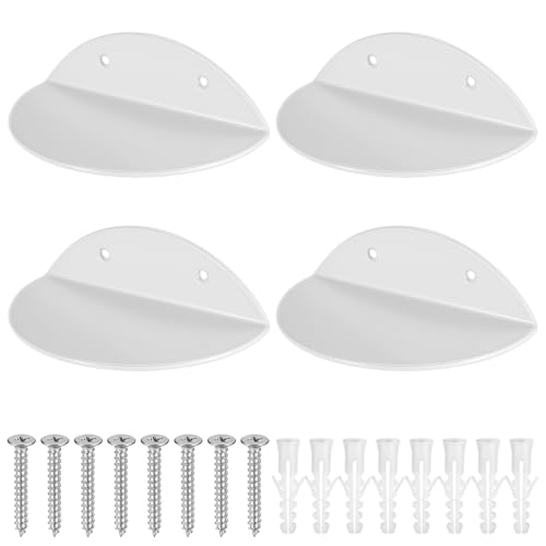 SYBDXJ 4 STK Kleine Wandregal Weißes, Kleines Regal Wand, Acryl Schwebendes Regalbrett, Halbkreis Wand Regal Schweberegal für Schlafzimmer Badezimmer Wohnzimme Lautsprecher Uhr Dekoration - Weiß von SYBDXJ
