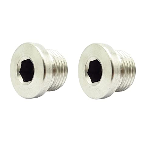 Messing-Verschlusskappen, 2 STÜCKE 1/8 Zoll - 1 BSP BSPP Außengewinde 304 Edelstahl Innensechskant Endkappe Stecker Rohrverschraubung Anschlussadapter(1Inch) von SYBNIKOLF