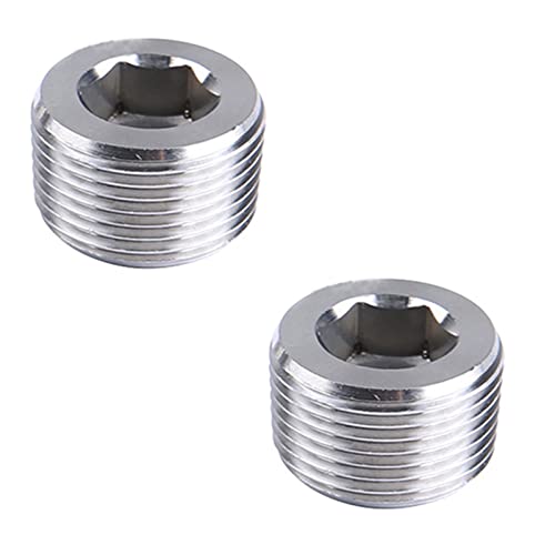 Messing-Verschlusskappen, 2PCS Kupfer Außengewinde Messing Rohr Hex Kopf End Kappe Stecker Fitting Adapter(Pllug,1/2inch) von SYBNIKOLF