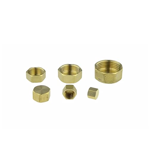 Messing-Verschlusskappen, 6 Stück Innensechskant-Endkappe, Messing/Eisen G1/8 1/4 3/8 1/2 PT Stecker/Buchse Anschlusskupplung(Brass Plug Female,1I2 Thread) von SYBNIKOLF