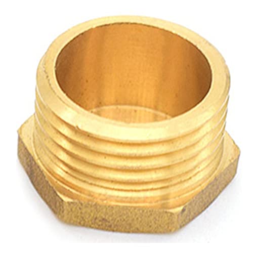 Messing-Verschlusskappen, Kupfer Außengewinde Messing Rohr Sechskantkopf Endkappe Stecker Fitting Koppler Adapter(Male Plug,1) von SYBNIKOLF