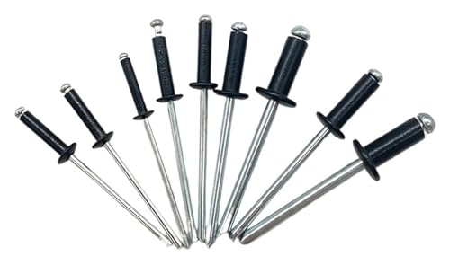 Nieten, Nieten für Metall, 50/30/20 Stück schwarze Aluminium-Kuppel, runder Kopf, offener Hohlzug, Blindnieten, Dekoration, Nagel-Rebit, M2.4, M2.8, M3.2, M4, M5(14mm,M3.2(30pcs)) von SYBNIKOLF