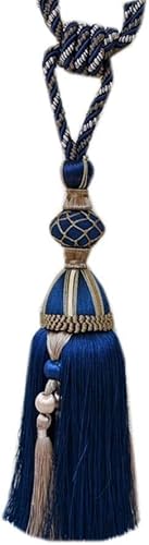 Quastenvorhänge, Bindeseil-Raffhalter, 1 Paar luxuriöse Quaste Vorhang Schnalle Wohnzimmer & Schlafzimmer dekorative Seil Raffhalter(Royal Blue) von SYBNIKOLF