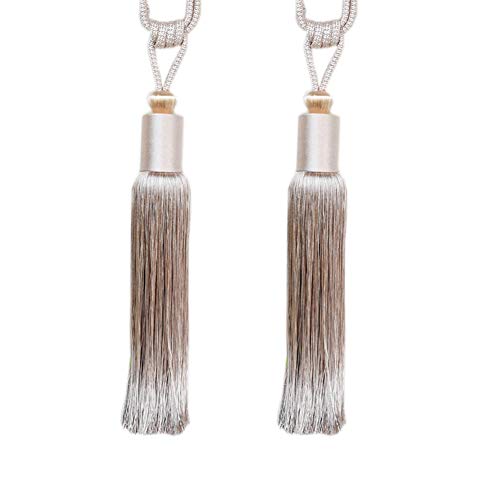 Quastenvorhänge, Bindeseil-Raffhalter, 1 Paar luxuriöse Quastenrücken, dekorative Vorhang-Accessoires, Quaste, Vorhang-Raffhalter, R(Beige) von SYBNIKOLF