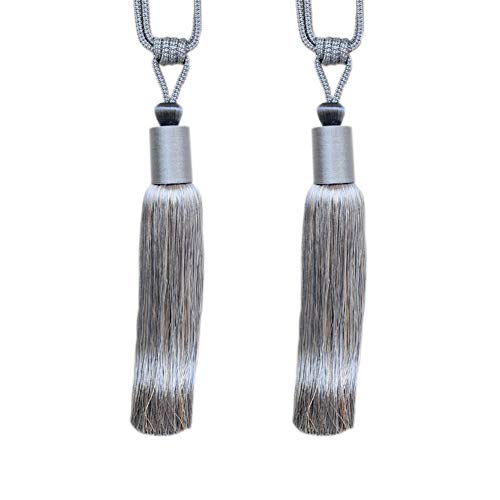 Quastenvorhänge, Bindeseil-Raffhalter, 1 Paar luxuriöse Quastenrücken, dekorative Vorhang-Accessoires, Quaste, Vorhang-Raffhalter, R(Dark Gray) von SYBNIKOLF