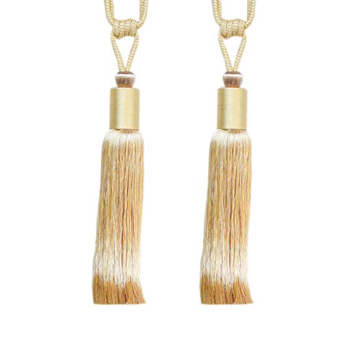 Quastenvorhänge, Bindeseil-Raffhalter, 1 Paar luxuriöse Quastenrücken, dekorative Vorhang-Accessoires, Quaste, Vorhang-Raffhalter, R(Gold) von SYBNIKOLF