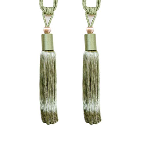 Quastenvorhänge, Bindeseil-Raffhalter, 1 Paar luxuriöse Quastenrücken, dekorative Vorhang-Accessoires, Quaste, Vorhang-Raffhalter, R(Green) von SYBNIKOLF