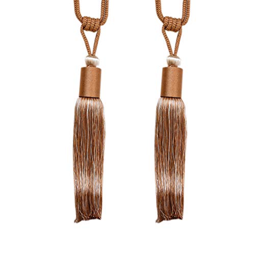 Quastenvorhänge, Bindeseil-Raffhalter, 1 Paar luxuriöse Quastenrücken, dekorative Vorhang-Accessoires, Quaste, Vorhang-Raffhalter, R(Light Coffee) von SYBNIKOLF