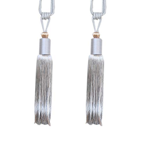Quastenvorhänge, Bindeseil-Raffhalter, 1 Paar luxuriöse Quastenrücken, dekorative Vorhang-Accessoires, Quaste, Vorhang-Raffhalter, R(Silver Gray) von SYBNIKOLF