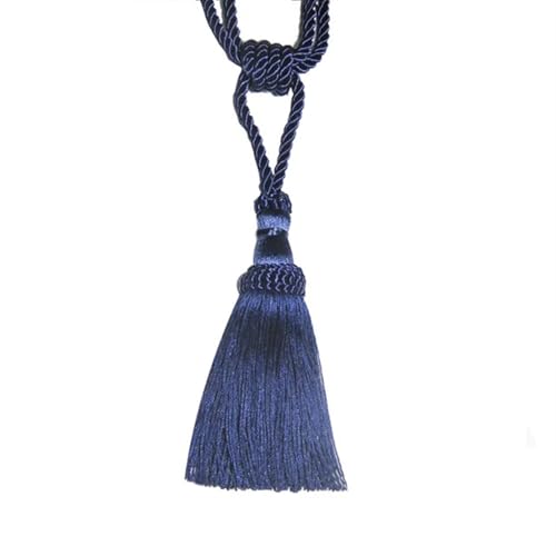 Quastenvorhänge, Bindeseil-Raffhalter, 1PC Rücken Quaste Vorhang Clips Seil Holdbacks Dekorative Halter Zubehör for Drapieren(Dark Blue) von SYBNIKOLF