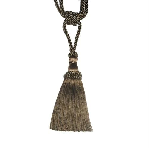 Quastenvorhänge, Bindeseil-Raffhalter, 1PC Rücken Quaste Vorhang Clips Seil Holdbacks Dekorative Halter Zubehör for Drapieren(Flaxen) von SYBNIKOLF