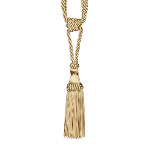 Quastenvorhänge, Bindeseil-Raffhalter, 1PC Rücken Quaste Vorhang Clips Seil Holdbacks Dekorative Halter Zubehör for Drapieren(Gold) von SYBNIKOLF