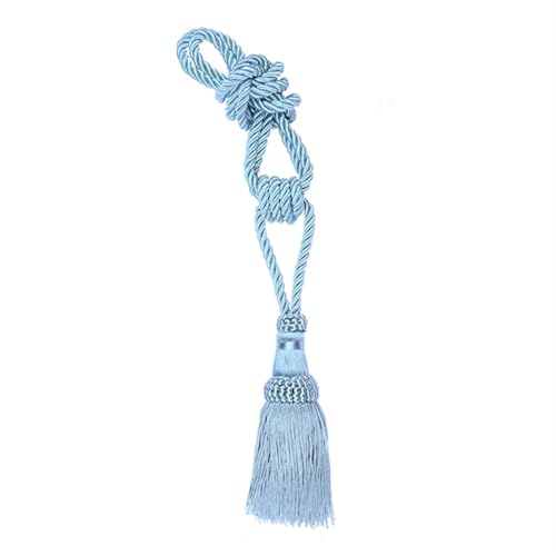 Quastenvorhänge, Bindeseil-Raffhalter, 1PC Rücken Quaste Vorhang Clips Seil Holdbacks Dekorative Halter Zubehör for Drapieren(Light Blue) von SYBNIKOLF