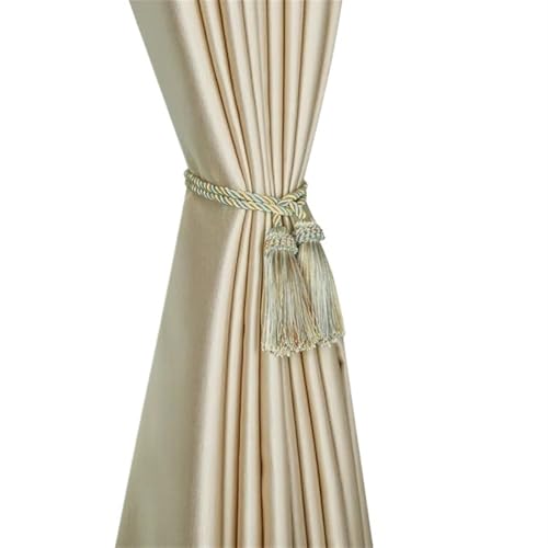 Quastenvorhänge, Bindeseil-Raffhalter, 1Pc Tieback Handmade Fringe Zimmer Zubehör Rücken Hängen Ball Schnalle Seil Vorhänge Halter(Mix Blue) von SYBNIKOLF