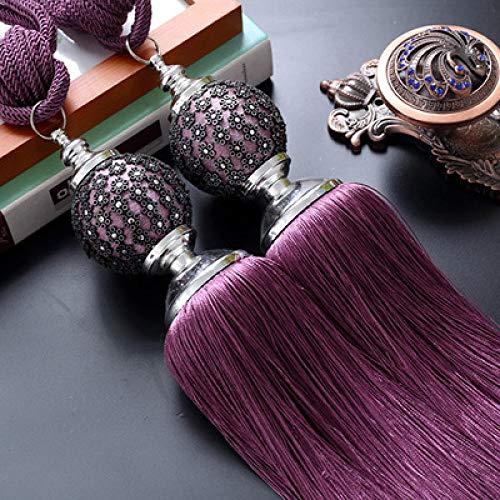 Quastenvorhänge, Bindeseil-Raffhalter, 2 Stück/Set Vorhänge Hängegürtel Pflaume Vorhanggurt Quaste Raffhalter Schnalle Vorhanghalter Zubehör Dekoration Heimdekoration(1) von SYBNIKOLF