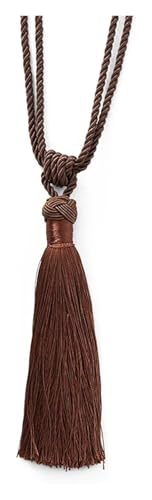 Quastenvorhänge, Bindeseil-Raffhalter, 2 Stück Quastenrücken, Seil-Dekorationshalter, Polyester, Raumvorhang-Zubehör(Brown) von SYBNIKOLF