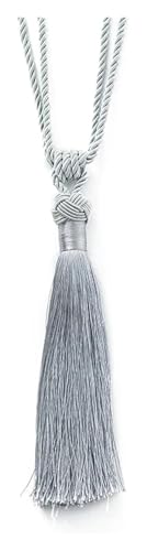 Quastenvorhänge, Bindeseil-Raffhalter, 2 Stück Quastenrücken, Seil-Dekorationshalter, Polyester, Raumvorhang-Zubehör(Gray) von SYBNIKOLF