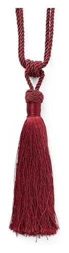Quastenvorhänge, Bindeseil-Raffhalter, 2 Stück Quastenrücken, Seil-Dekorationshalter, Polyester, Raumvorhang-Zubehör(Red) von SYBNIKOLF