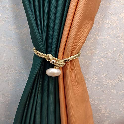 Quastenvorhänge, Bindeseil-Raffhalter, 2 Stück große Perlenhalter, Haken, Schnalle, Clip, hübsches und modisches dekoratives Wohnaccessoire aus Polyester, Hellblau(Yellow,1pc) von SYBNIKOLF