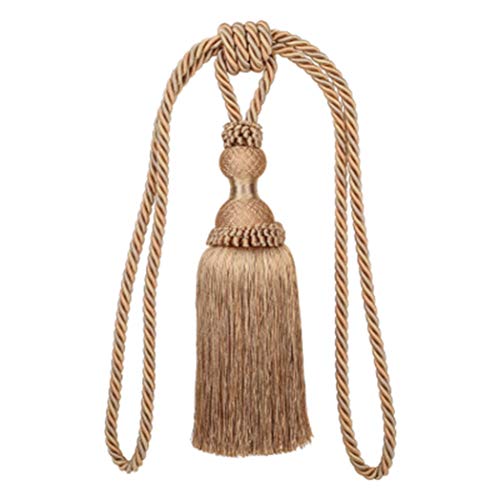 Quastenvorhänge, Bindeseil-Raffhalter, 2 Stück handgefertigte Vorhang-Hängekugel, luxuriöse Quasten-Raffhalter, Vorhang-Dekoration, Zubehör, Holdback for Zuhause, Wohnzimmer(Gold Yellow) von SYBNIKOLF