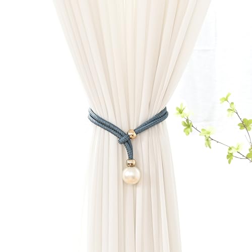 Quastenvorhänge, Bindeseil-Raffhalter, 2 stücke Zurück Seil mit 4 cm Perle Fenster CurtainOrnament Vorhang Ro(Blue) von SYBNIKOLF