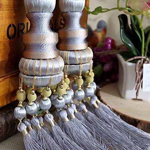 Quastenvorhänge, Bindeseil-Raffhalter, Multicolor Rücken Halter Home Office Fenster Gardinen Holdback Perlen hängen Ball Vorhang Quaste for Wohnzimmer Roo(B) von SYBNIKOLF