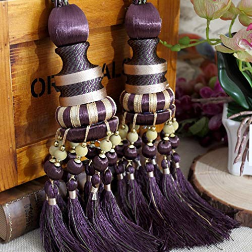 Quastenvorhänge, Bindeseil-Raffhalter, Multicolor Rücken Halter Home Office Fenster Gardinen Holdback Perlen hängen Ball Vorhang Quaste for Wohnzimmer Roo(I) von SYBNIKOLF